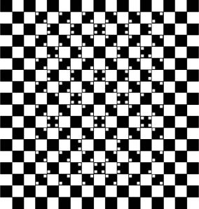 Optical Illusion - not my however I recreated it to experiment with different colours. Black and white seem to work best.